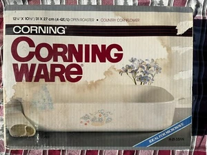 Corning Ware Country Cornflower 12" Open Roaster A-21-337-N 12.25"x10.5"x2" VNTG - Picture 1 of 6