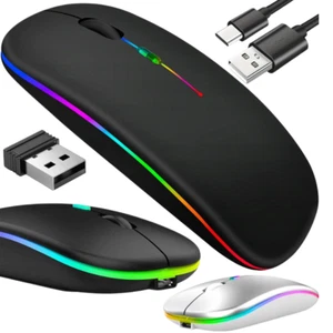 PC Maus Kabellos Funk und Bluetooth 5.2 - 3-Tasten leise ergonomische Slim Maus - Bild 1 von 20