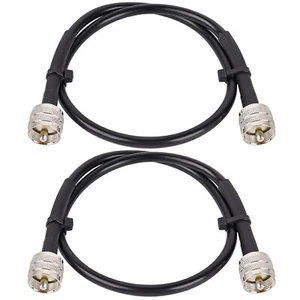 RG8x Jumper Cable 2ft2 Pack PL259 Jumper CableCB Coax Cable 50 OhmUHF PL259 M... - Picture 1 of 5