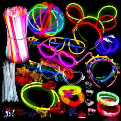 Paquete de 500 collares y pulseras brillantes para fiestas - Resplandor ultra brillante en el... Foto 1 de 4