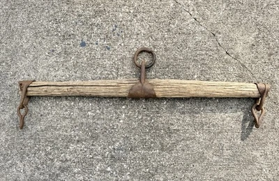 Antique Wood Singletree Yoke Oxen Horse Harness Rustic Farm Decor Primitive 31” - Image 1 of 4