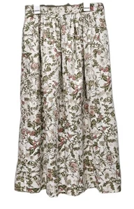 Falda midi roja Outback de colección cintura 28" rayón bolsillos florales cottagecore pradera  - Imagen 1 de 5