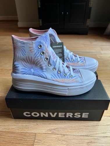 Taglia 7 5 Converse Chuck Taylor All Star Move alte ultraviolette pesca floreale
