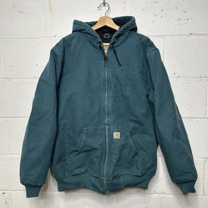 Y2K Carhartt Quilted Hooded Active Jacket “Dark Teal” WJ130-443 Women’s 2XL - Picture 1 of 9