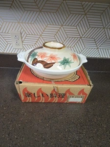Japanese Earthenware Donabe Pot Lid Casserole,Made In Japan- New Damaged Box - Picture 1 of 11