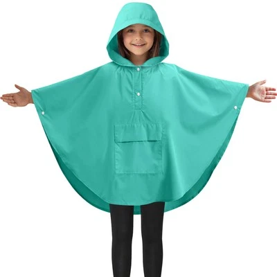 JEMIDI Kinder Regenponcho Wasserdicht - Regencape Jungen Mädchen - Poncho Regenmantel L