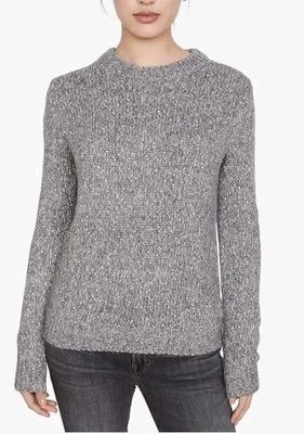 Suéter Theory Mujer Algodón-Alpaca-Lana Gris Cuello Redondo Talla Pequeña Foto 1 de 4