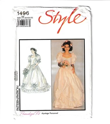Style 1496 Wedding Bridesmaids Dress Fitted Bodice Sewing Pattern Uncut Szs 6-10 - Image 1 of 4