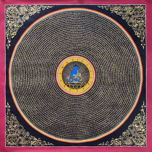 Mandala Buda Medicina Gran Tamaño, Pintura Thangka Sagrada Hecha a Mano - Imagen 1 de 10