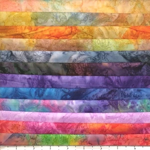 Lot of 12 Fat Quarters Exotic #6 Handpaints Lunn Fabric FQ Pack 100% Cotton - Picture 1 of 8