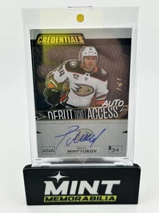2023 UPPER DECK CREDENTIALS Pavel Mintyukov DEBUT TICKET ACCESS AUTO Rc 1/1 - Imagen 1 de 6