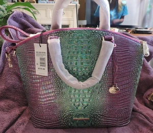 Borsa a tracolla Brahmin Duxbury GRANDE Melbourne HYACINTH Croc in pelle goffrata nuova con etichette rara - Foto 1 di 6