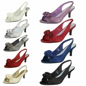 Scarpe Con Tacco Peep Toe Spot On Da Donna - Picture 1 of 82