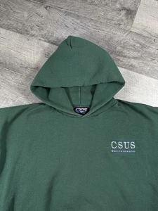 VNTG 90’s Jansport Sacramento State Hornets Green Hoodie Made In USA Size XL - Bild 1 von 14