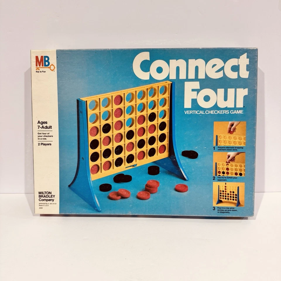 Vintage Connect Four Vertical Checkers Complete Milton Bradley 1978 - Image 1 of 4