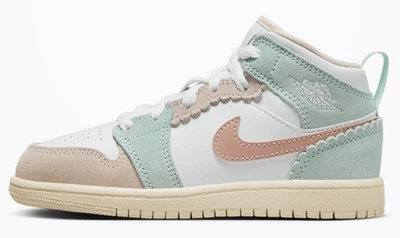 Little Kid's Jordan 1 Mid SE White/Pink Oxford-Jade Ice (DZ5359 100) - 11 - Image 1 of 4