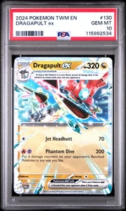 2024 Pokemon Twm En-Twilight Masquerade #130 Dragapult Ex PSA 10 - Picture 1 of 2