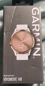 Garmin 010-01850-AB Vivomove HR Premium Hybrid Smartwatch Rose Gold/ White - Picture 1 of 3
