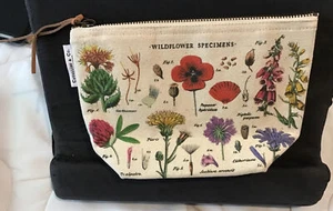 COSMETIC CASE FOR HANDBAG TRAVEL CARRY ALL WILDFLOWERS CAVALLINI & CO EUC - Picture 1 of 8