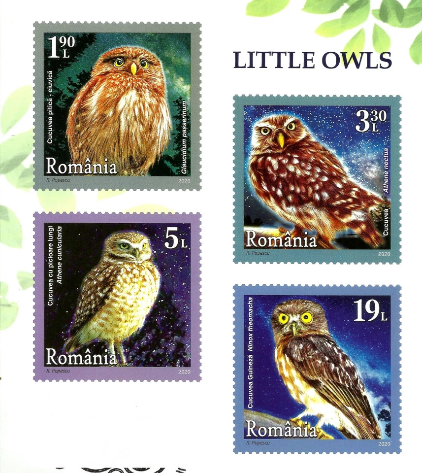 OWLS, CUCUVELE, LITTLE OWLS, BEAUTIFUL MNH SET OF 4 STAMPS, VERY LOW ISSUE - Image 1 of 1