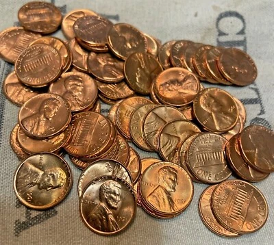 Two 1961 Lincoln Memorial Cent Unc Two MS Roll Uncirculated From U.S. Mint bag - Image 1 of 2