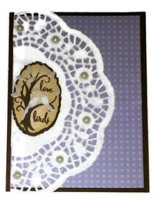 WEDDING Greeting Card - Love Birds WOOD - Handmade A2 size with Envelope - Picture 1 of 2