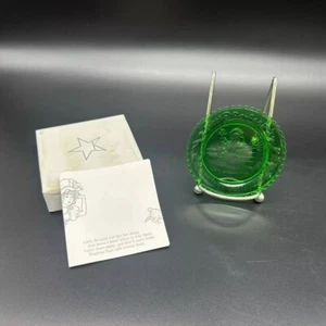 Little Bo Peep Vintage Taza Plato Caleidoscopio 1982 Vidrio Verde Rima Infantil - Imagen 1 de 9