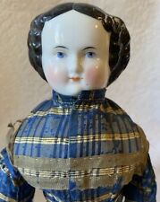 1860 Civil War Era China Head Doll, 14” Orig outfit and Body
