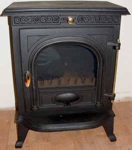 JA014 Stove Glass Sunrain  253 mm x 197 mm Arched Schott Robax High Definition - Picture 1 of 3