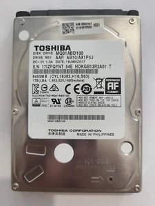 MQ01ABD100, HDKGB13R2A01 T, AB10/AX1P5J, 18 JAN 2017, Toshiba 1Tb 2.5" SATA HDD - Imagen 1 de 2