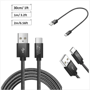 USB-C Braided 3A Sync Fast Charging Cable For Nintendo Switch,Lite & Switch OLED - Picture 1 of 29