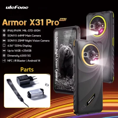 Ulefone Armor X31 Pro 5G Rugged Phone 16GB + 256GB Night Camera 64MP 6050mAh NFC - Image 1 of 4