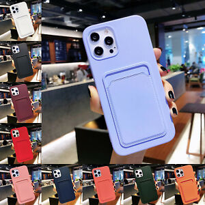 For iPhone 14 Pro Max 14 Plus 13 12 11 XS XR 87 Silicone Wallet Card Holder Case