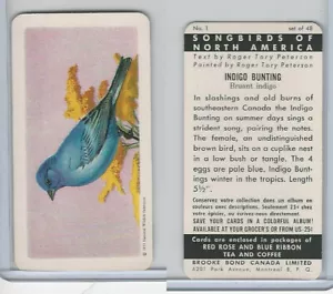 FC34-1 Brook Bond, Songbirds North America, 1959, #1 Indigo Bunting - Imagen 1 de 1