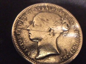 1873 GROSSBRITANNIEN 1 Silling, Silber, großer Stempelriss Obv ss - Bild 1 von 8