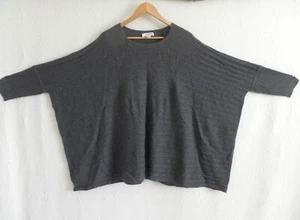 Kenar 100% Cashmere Sweater Gray Super Soft Pullover Round Neck OVERSIZED L - Picture 1 of 8
