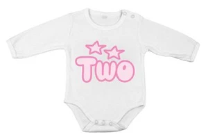Mon 2e anniversaire TWO cadeau pour petite fille body coton pour bébé nouveau-né - Picture 1 of 6