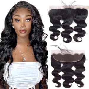13x4 Lace Frontal–18” Brazilian Body Wave Human Hair,150% Density, Natural Black - Picture 1 of 12