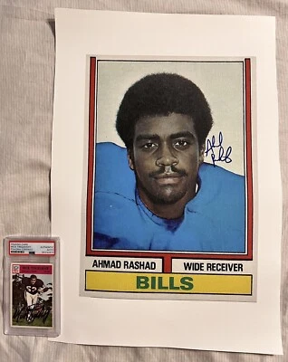 Ahmad Rashad Signed Enlarged Canvas Rookie 1974 Topps Minnesota Vikings Buffalo - Image 1 of 2