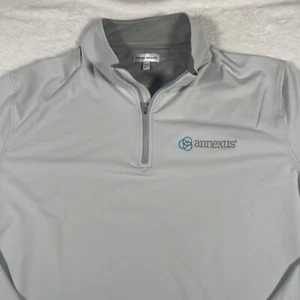 Peter Millar Crown Sport Perth Performance 1/4 Zip Grigio Britannico Uomo XXL - Foto 1 di 9
