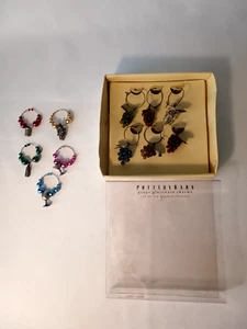 Pottery Barn (6) Grape Glassware Charms Plus (5) Free Charms - Picture 1 of 2