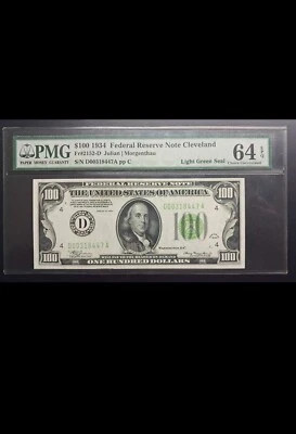 100 Dollars 1934 D Cleveland Fr#2152-D Light Green Seal - Image 1 of 2