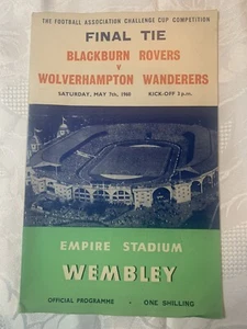 Vintage Football Programme 1960 Blackburn V Wolverhampton Wolves at Wembley - Picture 1 of 2