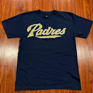 Maglia Majestic Youth San Diego Padres Navy Gold Shirt Large L Baseball MLB Ragazzi - Foto 1 di 5