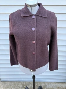 Vintage Amore Damen Jacke braun gekochte Wolle Gr. M - Bild 1 von 7