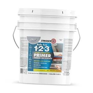 285090 Bulls Eye 1-2-3 All Surface Primer, 5 Gallon, Gray - Picture 1 of 8