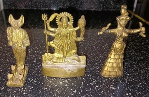 Antike ägyptische Bastet Katze Statue, Kali Mata, minoische Schlangenschlange Göttin - Bild 1 von 9