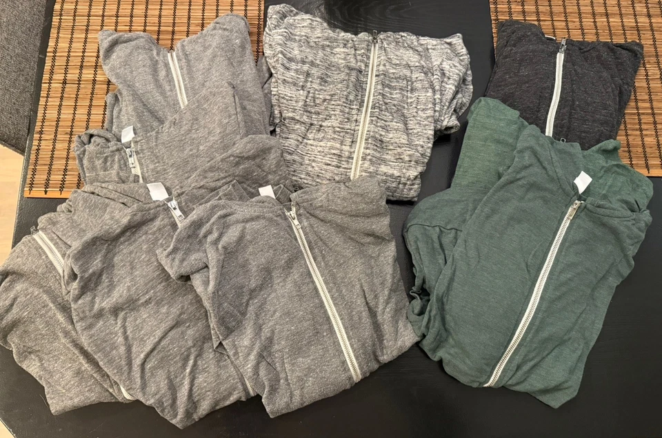 ALTERNATIVE Apparel Co. Sudadera con Capucha Gris Mancha Tinte Espacial Cremallera Talla S  Foto 1 de 1