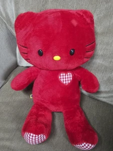 Build A Bear Red Heart Plaid Hello Kitty 18" Plush 2011 Valentine Love Sanrio - Picture 1 of 1