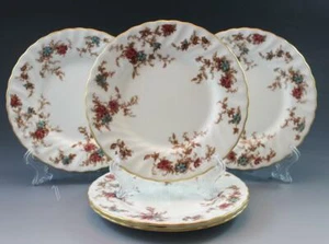 Mintons Ancestral Porcelain Set of 5 Bread Plates 6 1/4" Gold Trim - Picture 1 of 10